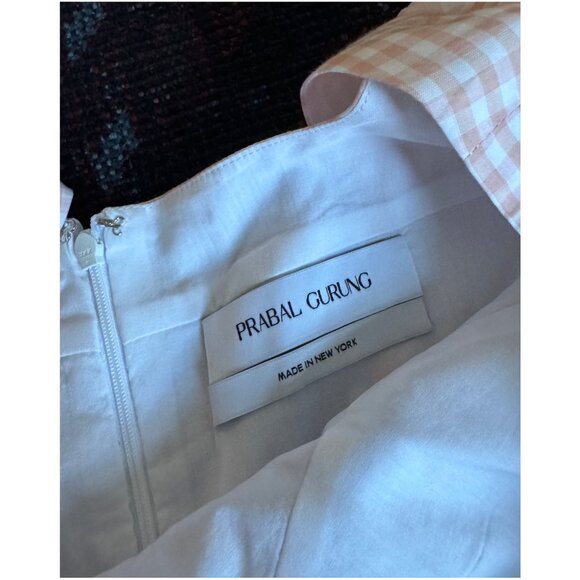 NWOT Prabal Gurung Sweetheart Neckline Midi Dress | Pink Blue Gingham Plaid sz 4 - Picture 5 of 11
